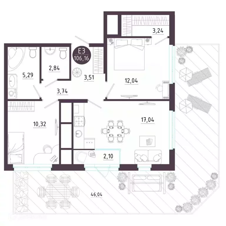 2-к кв. Рязанская область, Рязань Московское ш. (106.16 м) - Фото 1