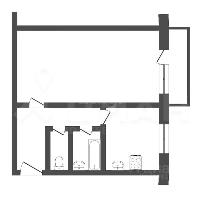 1-к кв. Пермский край, Березники Юбилейная ул., 73 (30.4 м) - Фото 2