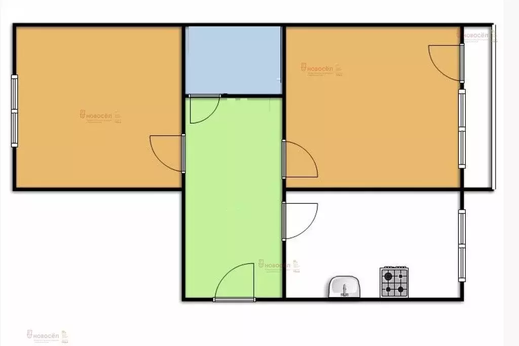 2-комнатная квартира: Екатеринбург, Авиационная улица, 69 (43.7 м) - Фото 0
