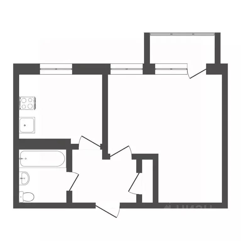 1-к кв. Тюменская область, Тюмень ул. Щорса, 10 (41.0 м) - Фото 1