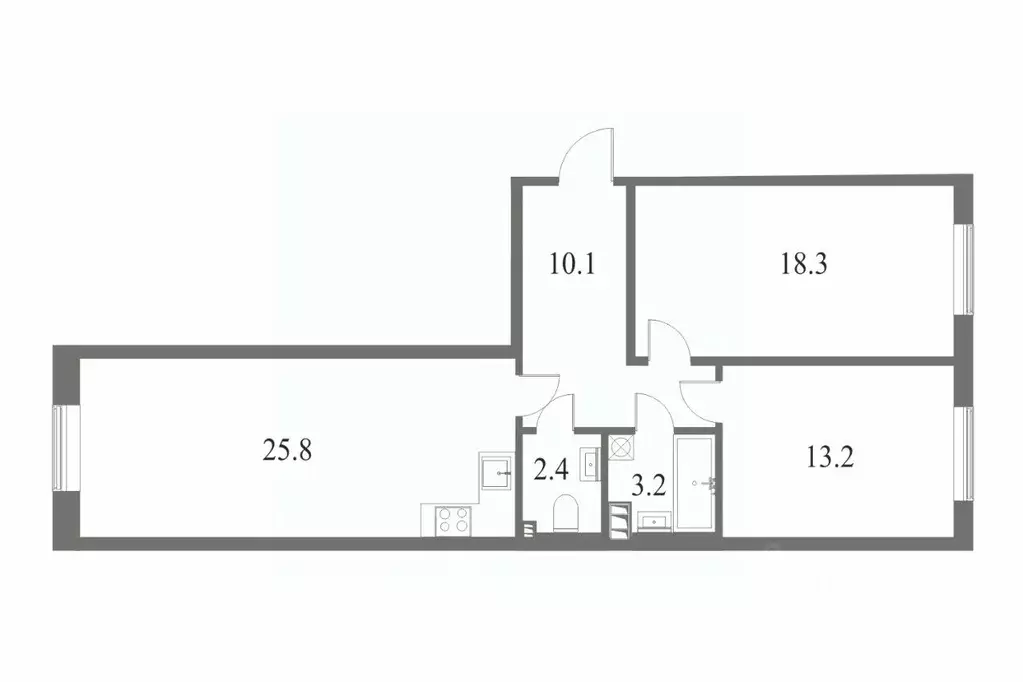 2-к кв. Санкт-Петербург Петровский просп., 9к2 (73.1 м) - Фото 0