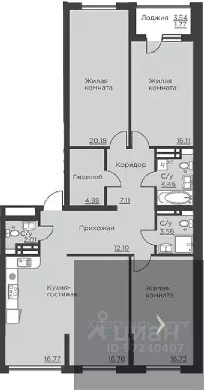 3-к кв. Воронежская область, Воронеж ул. Ломоносова, 116В (122.52 м) - Фото 0