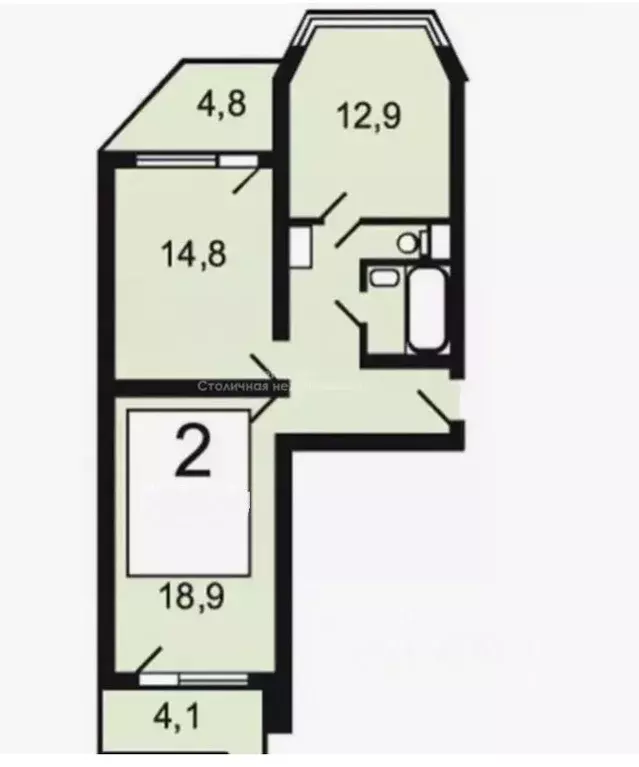 2-к кв. Москва Полярная ул., 8 (68.0 м) - Фото 2
