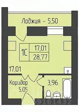 Студия Новосибирская область, Новосибирск ул. Юности, 9 (28.77 м) - Фото 0