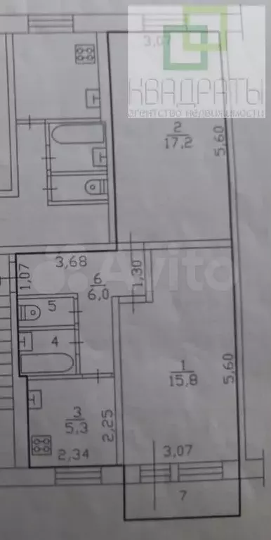 2-к. квартира, 47,4 м, 5/5 эт. - Фото 0