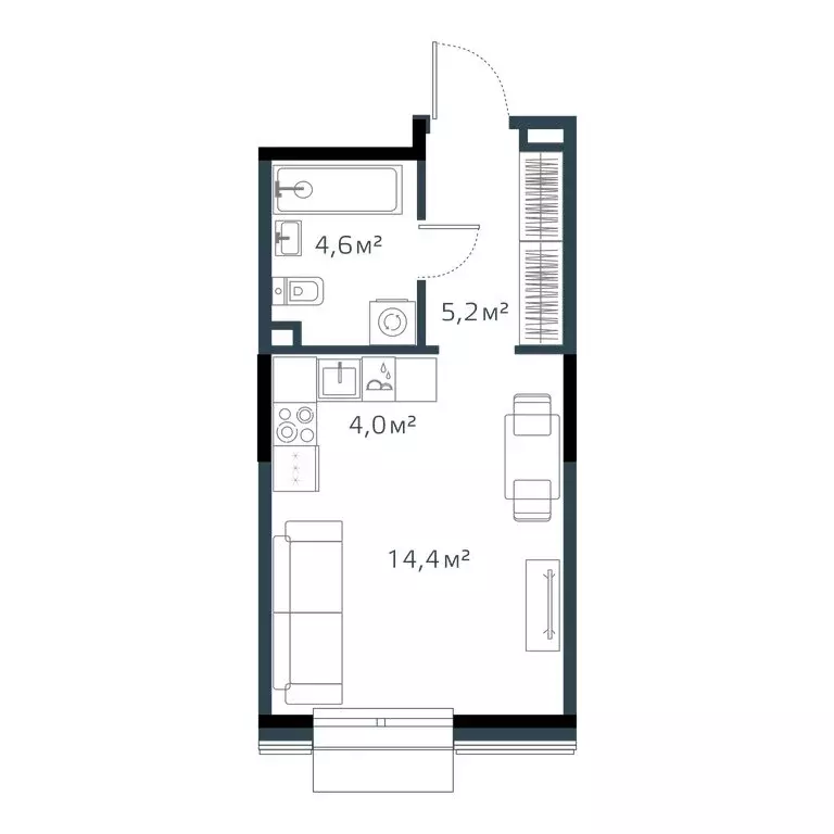 1-комнатная квартира: Владивосток, жилой комплекс Дом на Востоке, 7к1 ... - Фото 1