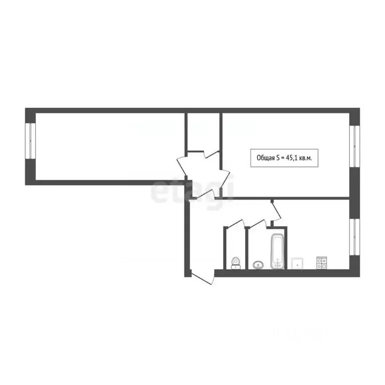 2-к кв. Алтайский край, Бийск Красная ул., 81 (45.1 м) - Фото 1