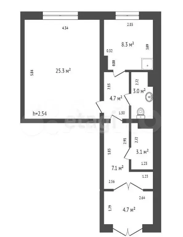 Офис, 55.6 м - Фото 0