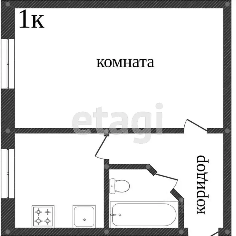 1-к кв. Ханты-Мансийский АО, Сургут Нагорная ул., 11 (29.0 м) - Фото 1