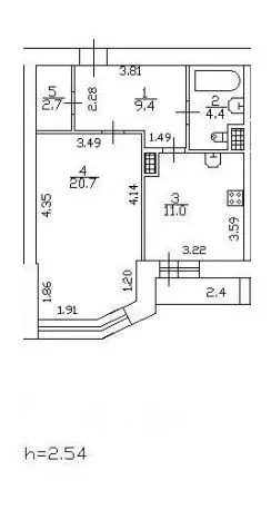 1-к кв. Санкт-Петербург Коломяжский просп., 28к2 (48.2 м) - Фото 2