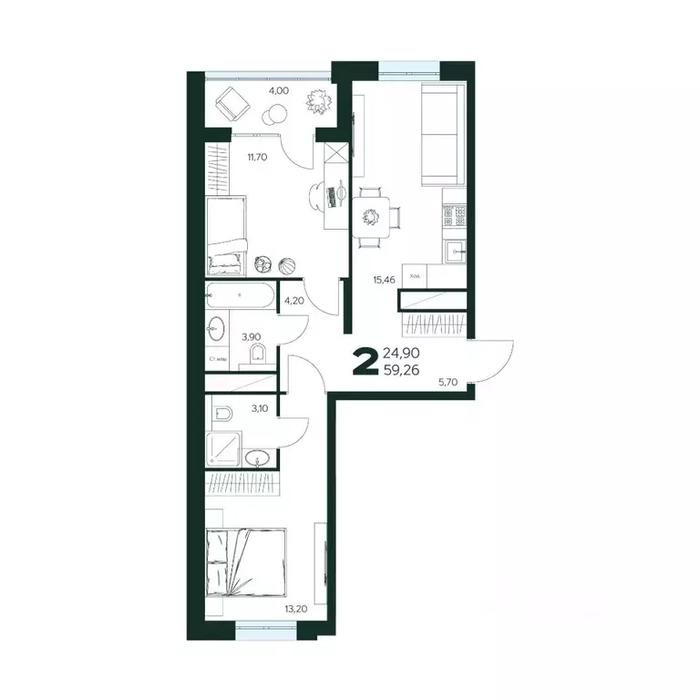 2-к кв. Московская область, Химки Сходня мкр, Первомайская ул., ... - Фото 1