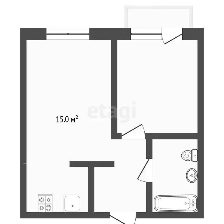 1-комнатная квартира: Тюмень, микрорайон Тарманы, улица Малышева, ... - Фото 1