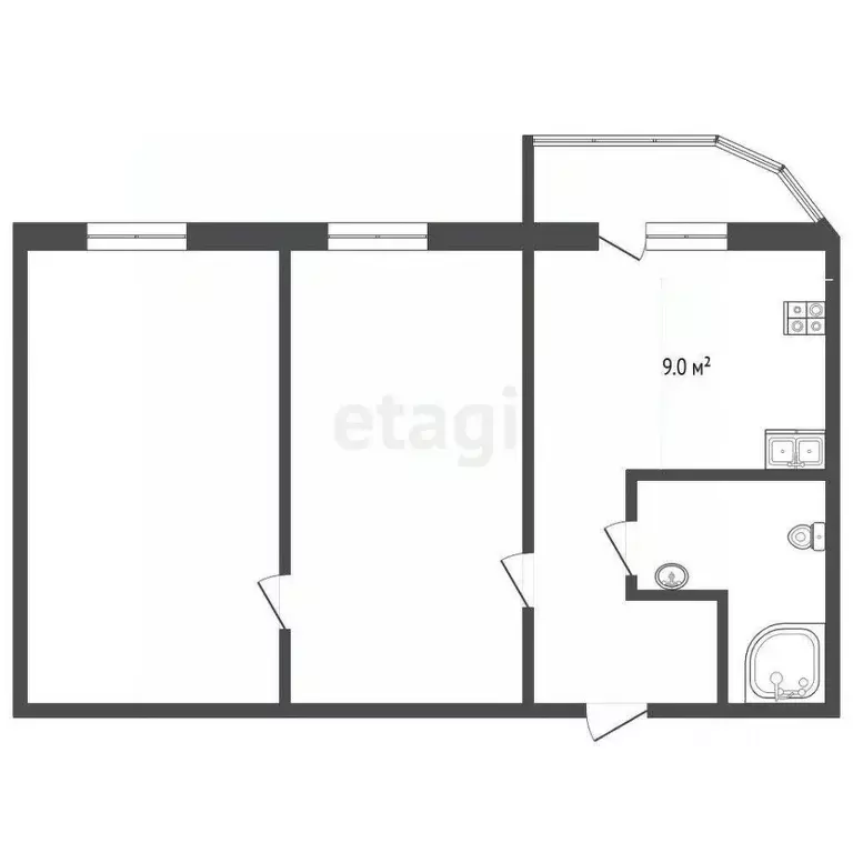 2-к кв. Тюменская область, Тюмень ул. Дмитрия Менделеева, 12к1 (62.5 ... - Фото 1