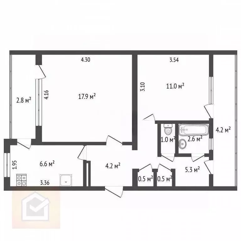 2-к кв. Севастополь ул. Вакуленчука, 10 (63.4 м) - Фото 2