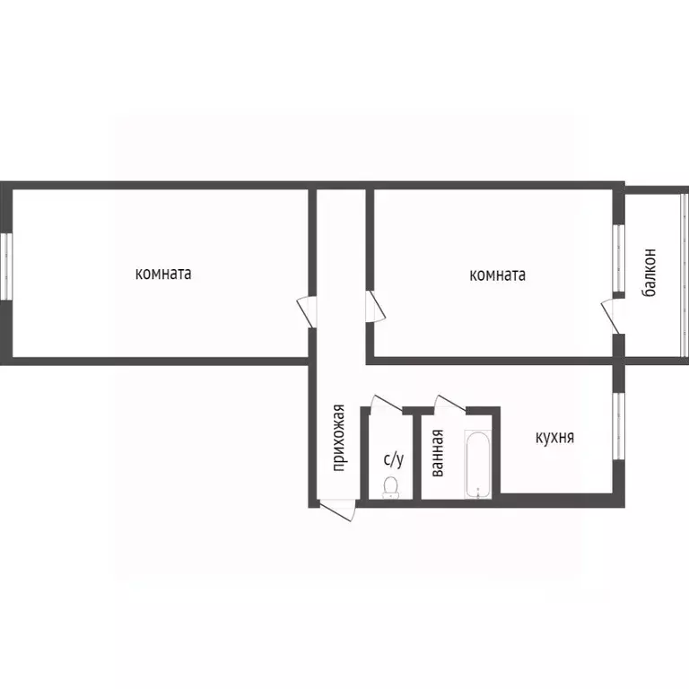 2-к кв. Красноярский край, Красноярск Транзитная ул., 36 (48.9 м) - Фото 1