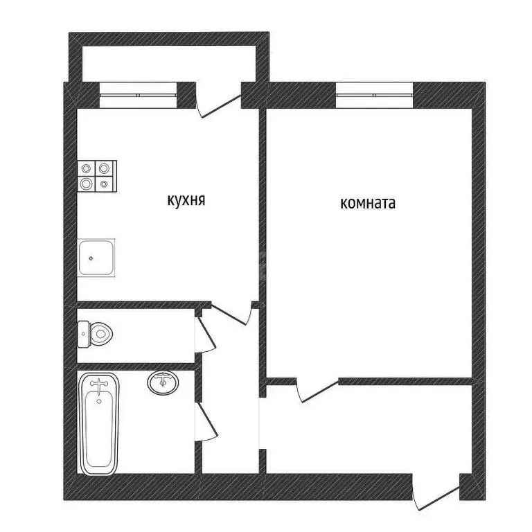 1-комнатная квартира: Кириши, Молодёжный бульвар, 1 (28.8 м) - Фото 1