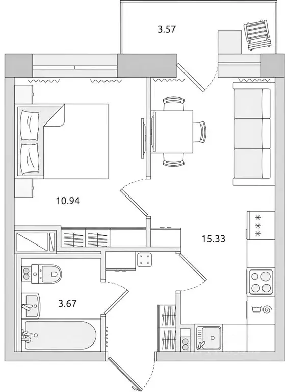 1-к кв. Санкт-Петербург Пулковское ш., 42к6 (38.0 м) - Фото 1