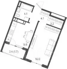 1-к кв. Краснодарский край, Краснодар Колхозная ул., 5/2к1 (37.9 м) - Фото 0
