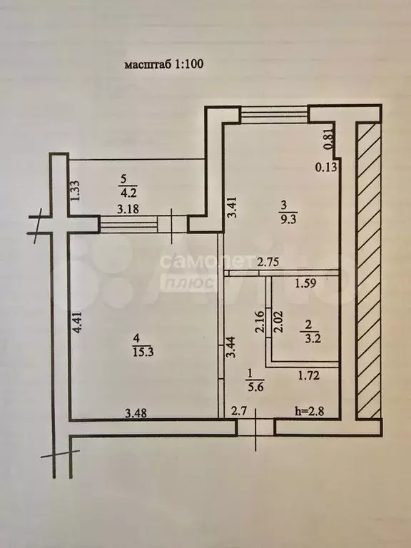 1-к. квартира, 33,4 м, 1/5 эт. - Фото 0