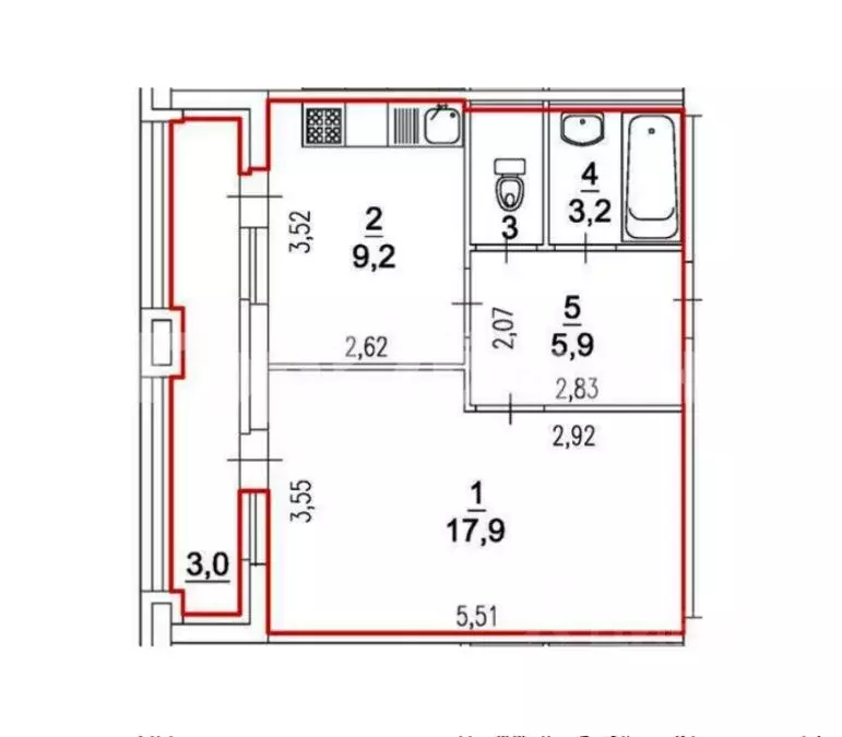 1-к кв. Санкт-Петербург Кременчугская ул., 13к1 (41.0 м) - Фото 1