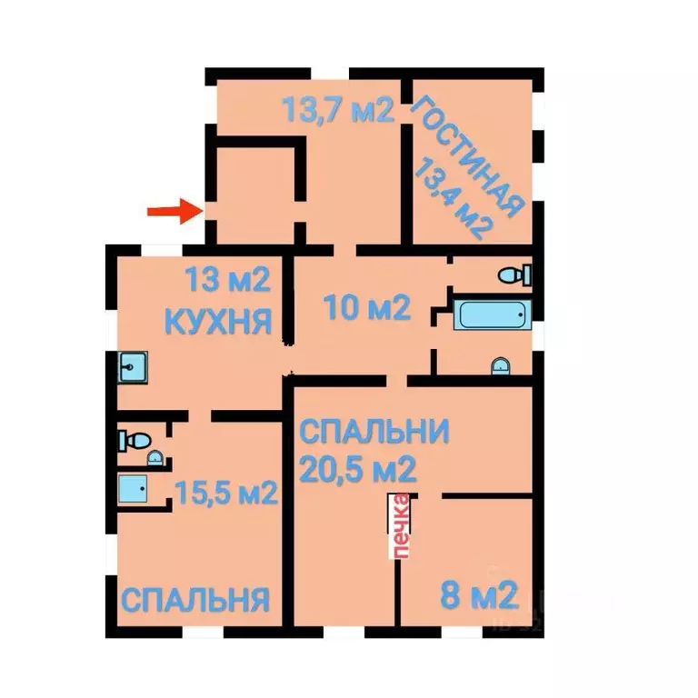 Дом в Нижегородская область, с. Дивеево ул. Заречная, 131 (101 м) - Фото 2