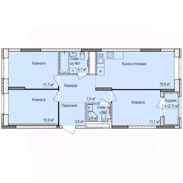 3-к кв. Удмуртия, Ижевск Буммаш жилрайон, Покровский жилой комплекс ... - Фото 1