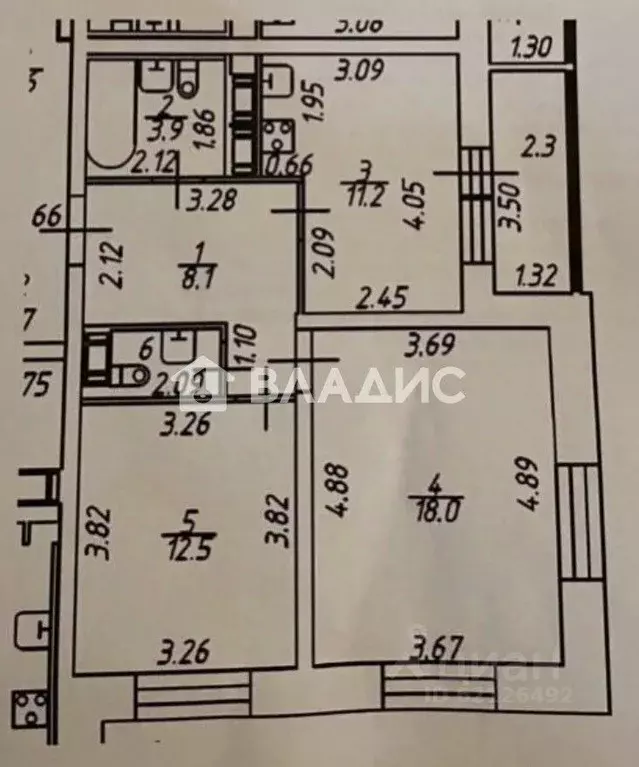 2-к кв. Санкт-Петербург ул. Федора Котанова, 5к2 (55.5 м) - Фото 2