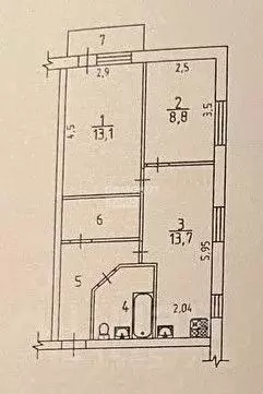 2-к кв. Омская область, Омск ул. Челюскинцев, 87 (51.0 м) - Фото 2