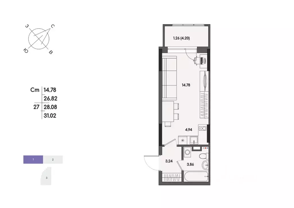 Студия Удмуртия, Ижевск ул. Джамбула, 83 (28.08 м) - Фото 1