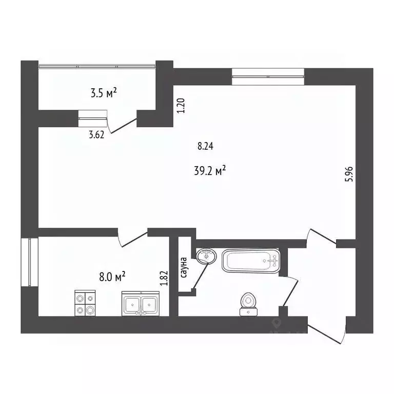 1-к кв. Тюменская область, Тюмень Харьковская ул., 68 (47.1 м) - Фото 2