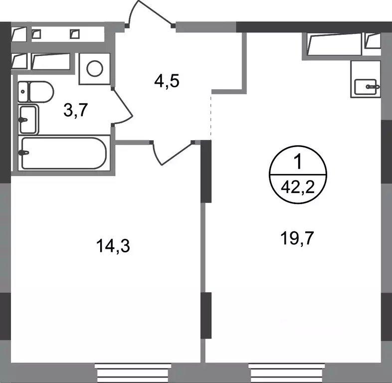 1-к кв. Москва Переделкино Ближнее мкр, 18-й кв-л,  (42.2 м) - Фото 0