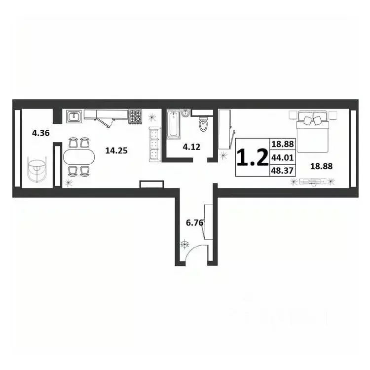1-к кв. Новгородская область, Великий Новгород ул. Якова Павлова, 15 ... - Фото 1