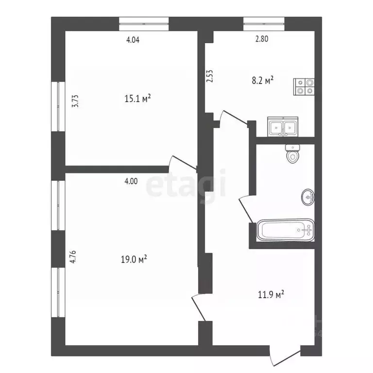 2-к кв. Псковская область, Псков Советская ул., 35А (58.4 м) - Фото 1