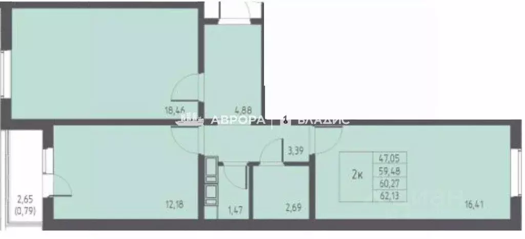 2-к кв. Челябинская область, Магнитогорск просп. Ленина, 87А (59.4 м) - Фото 2