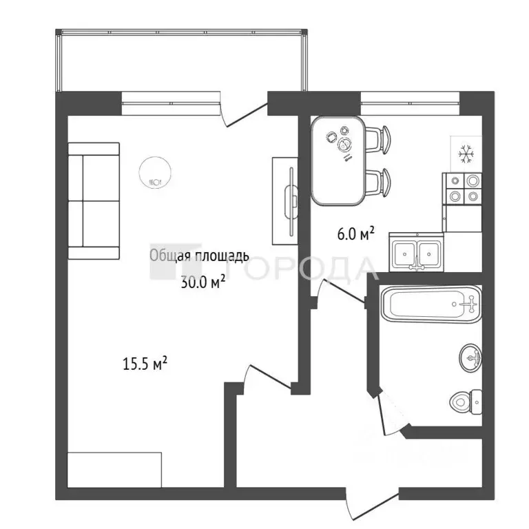 1-к кв. Новосибирская область, Новосибирск Степная ул., 65/1 (30.0 м) - Фото 2