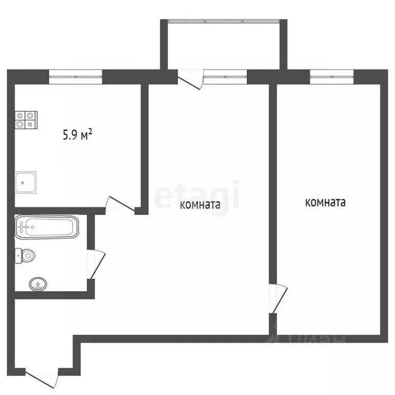 2-к кв. Архангельская область, Архангельск Красноармейская ул., 22 ... - Фото 2