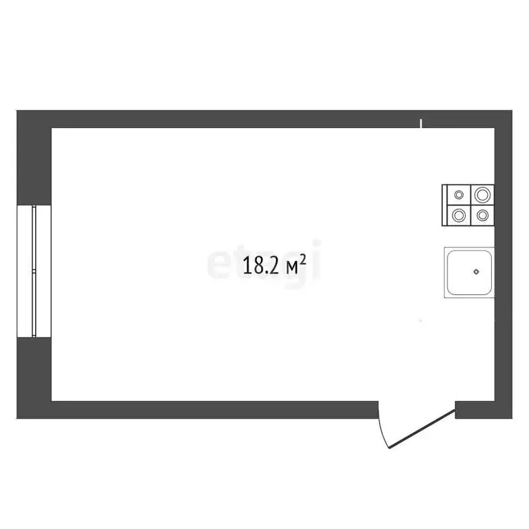 1к в -комнатной квартире (18.2 м) - Фото 1