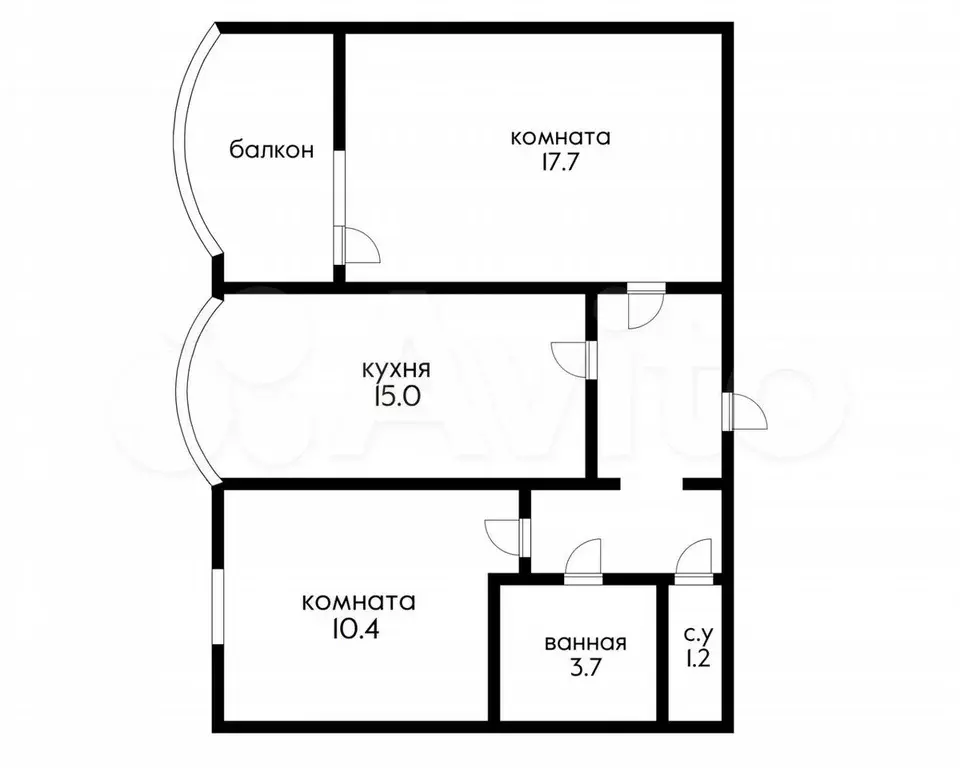 2-к. квартира, 55,4 м, 8/9 эт. - Фото 0