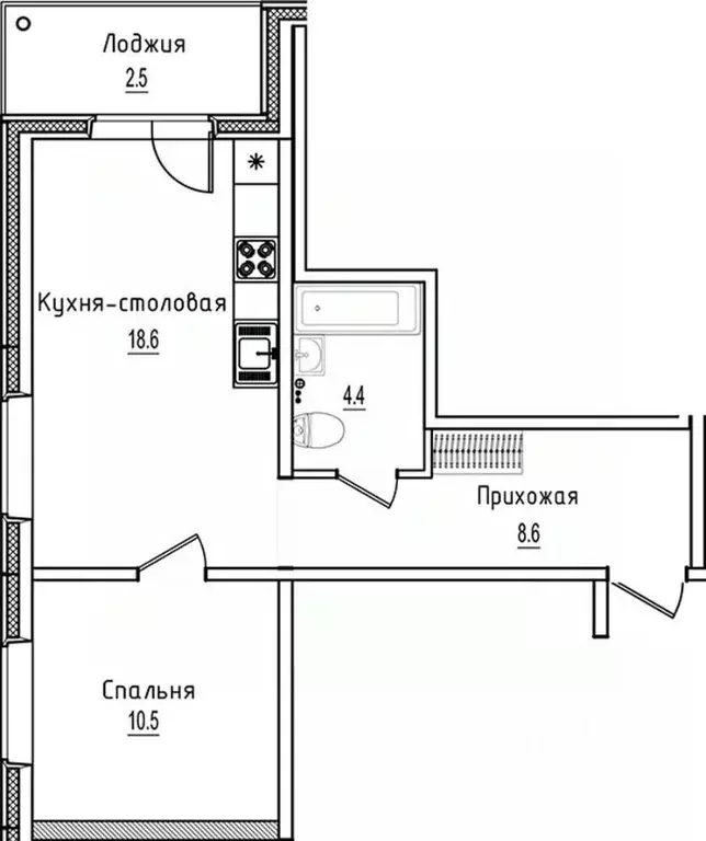 1-к кв. Новгородская область, Старая Русса ул. Чапаева, 2 (44.6 м) - Фото 1