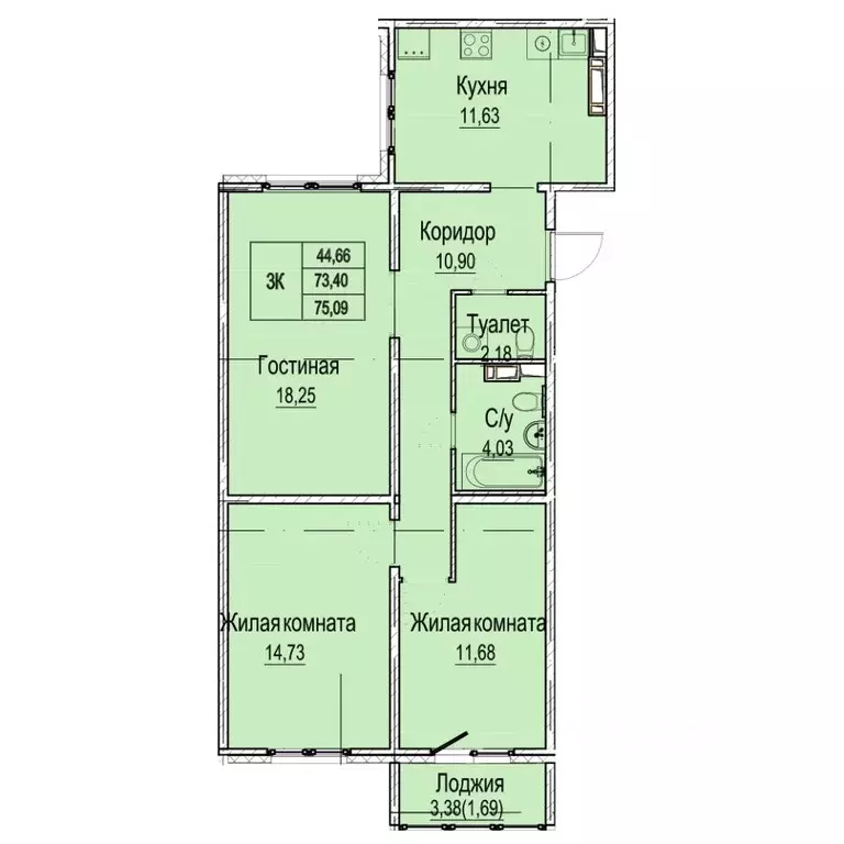 3-к кв. Нижегородская область, Нижний Новгород Вязниковская ул., 43 ... - Фото 0