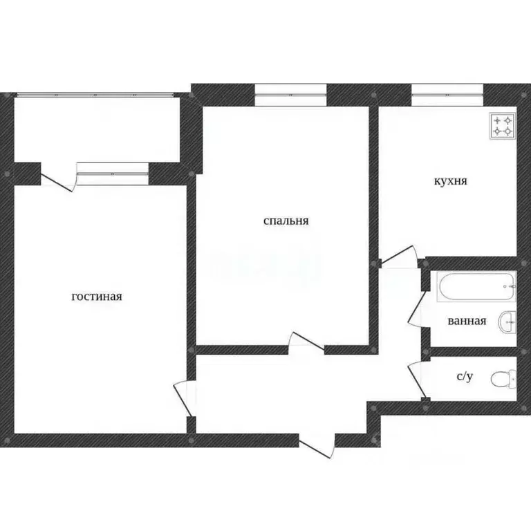 2-к кв. Костромская область, Кострома Осыпная ул., 3 (38.1 м) - Фото 1