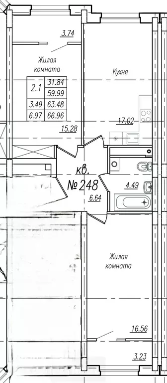 Продаётся 2-к квартира, 67 м - Фото 1