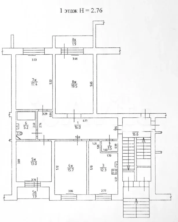 4-к. квартира, 101 м, 1/4 эт. - Фото 0