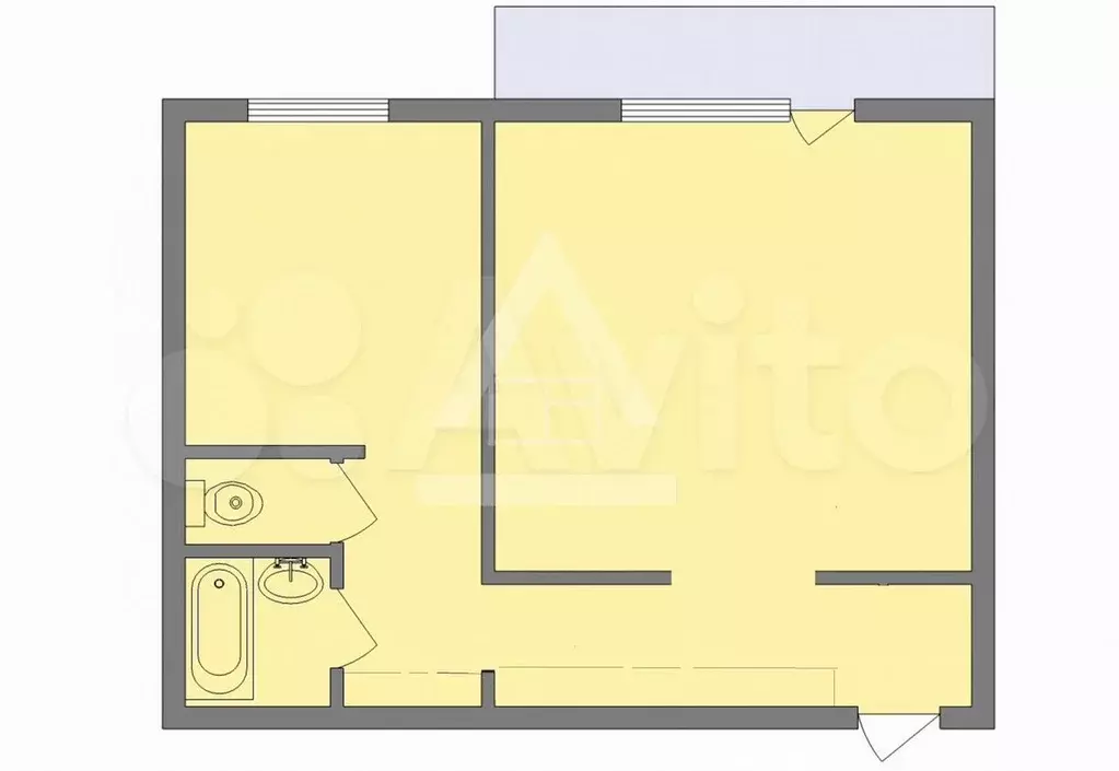 1-к. квартира, 41 м, 6/10 эт. - Фото 0