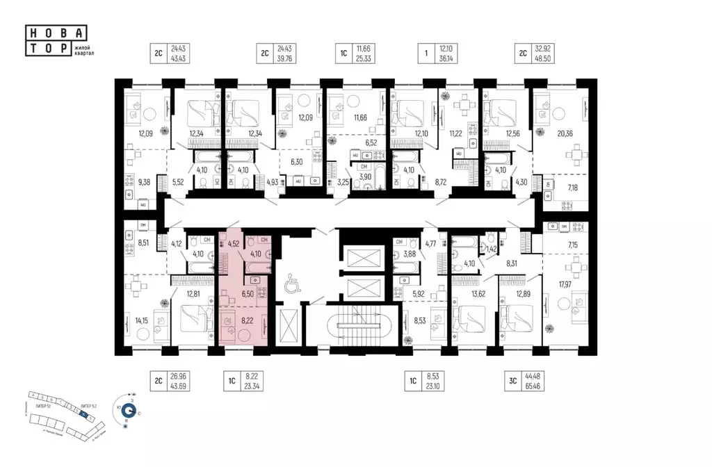1-к кв. Башкортостан, Уфа Глумилино-1 мкр, Новатор жилой комплекс ... - Фото 2