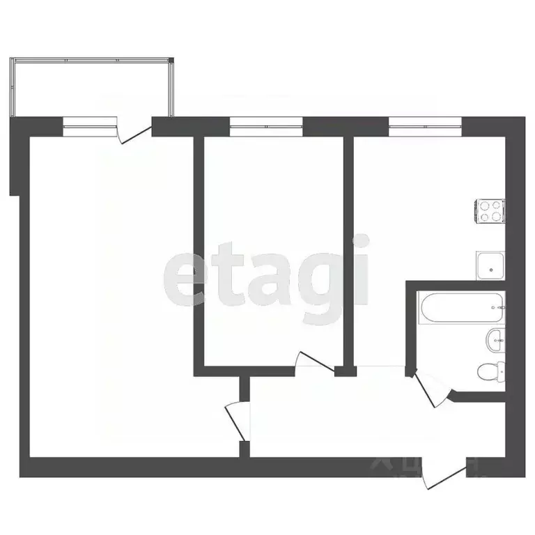 2-к кв. Тюменская область, Тюмень Ямская ул., 96 (43.4 м) - Фото 2