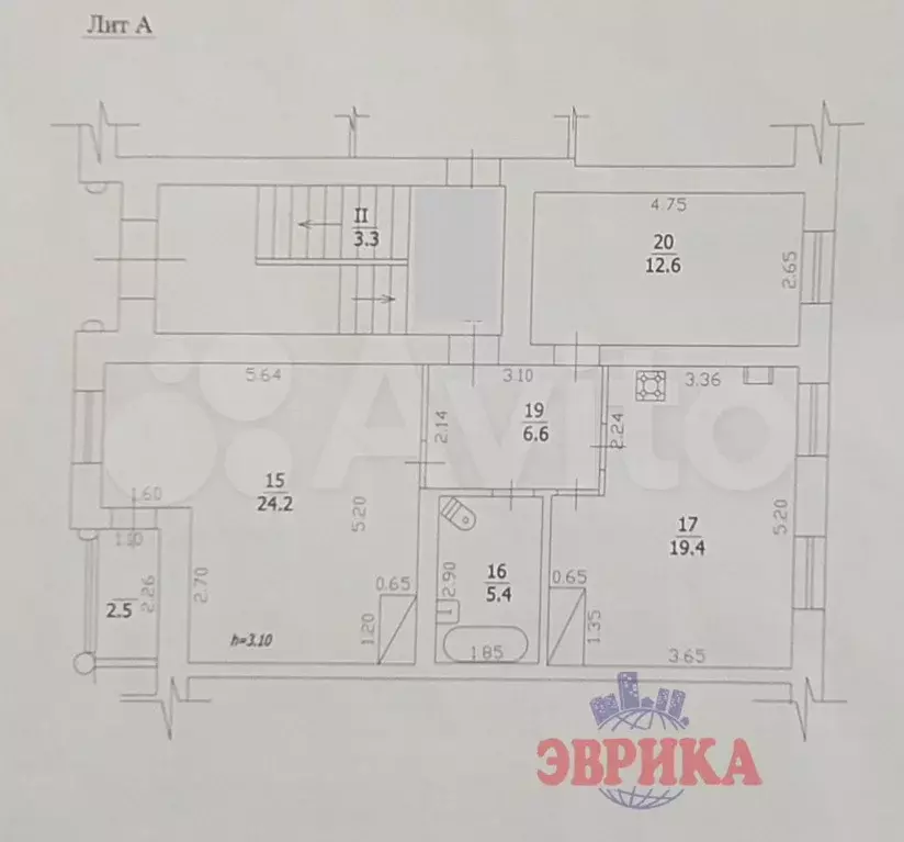 2-к. квартира, 68,2 м, 1/2 эт. - Фото 0