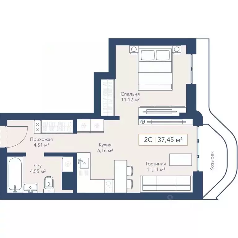 1-к кв. Новосибирская область, Новосибирск ул. Кирова, 119 (37.6 м) - Фото 0