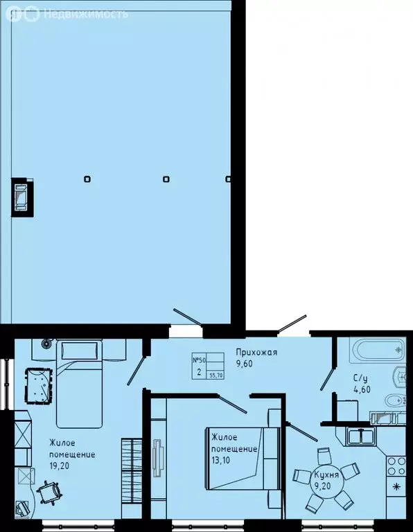 2-комнатная квартира: Коммунар, Железнодорожная улица, 41к3 (72.9 м) - Фото 1