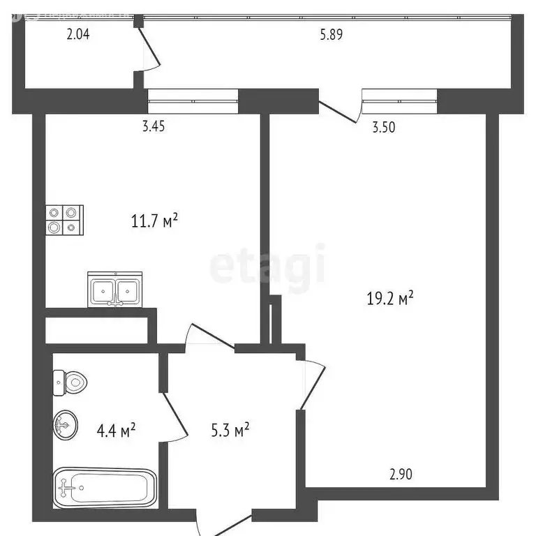 1-комнатная квартира: Пермь, Малая улица, 3 (43.6 м) - Фото 0